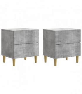 vidaXL Bedside Cabinet 2 pcs Concrete Grey 43 x 34.5 x 48 cm