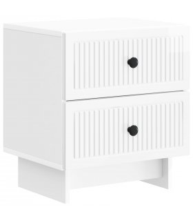 vidaXL Bedside Cabinet High Gloss White 43 x 34.5 x 47.5 cm