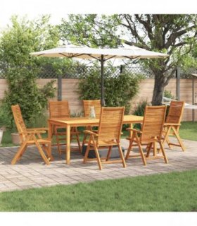 vidaXL Garden Dining Set Folding 7 pcs Brown Solid Acacia Wood