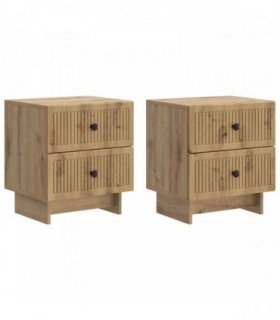 vidaXL Bedside Cabinet 2 pcs Artisan Oak 43 x 34.5 x 47.5 cm