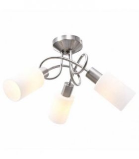 vidaXL Ceiling Lamp with Ceramic Shades for 3 E14 Bulbs White Cone