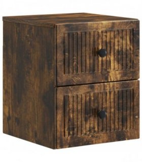 vidaXL Wall-Mounted Bedside Cabinet Smoked Oak 33 x 34.5 x 40 cm