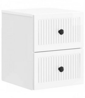 vidaXL Wall-Mounted Bedside Cabinet High Gloss White 33 x 34.5 x 40 cm