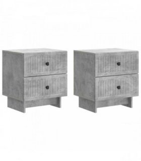 vidaXL Bedside Cabinet 2 pcs Concrete Grey 43 x 34.5 x 47.5 cm
