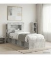 vidaXL Headboard Cabinet with Storage Concrete Grey Engineered Wood