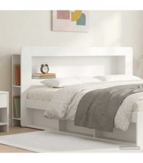 vidaXL Headboard Cabinet with Storage White Engineered Wood