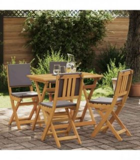 vidaXL Garden Chair 4 pcs Dark Grey Solid Acacia Wood