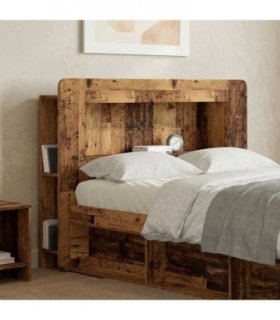 vidaXL Headboard Cabinet with Storage Old Wood Engineered Wood