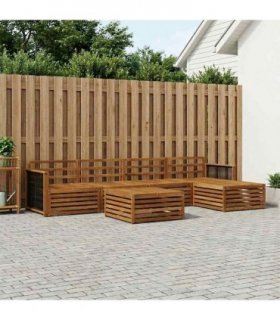 vidaXL Outdoor Sofa Set 6 pcs Natural Solid Acacia Wood