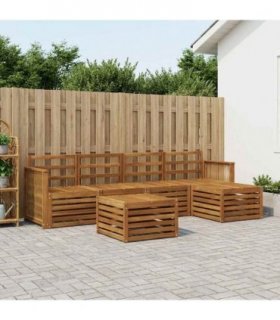 vidaXL Outdoor Sofa Set 6 pcs Natural