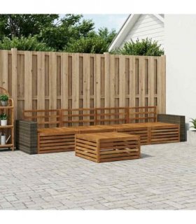 vidaXL Outdoor Sofa Set 5 pcs Natural Solid Acacia Wood