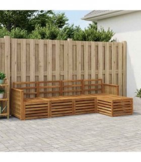 vidaXL Outdoor Sofa Set 5 pcs Natural