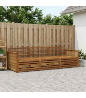 vidaXL Outdoor Sofa Set 3 pcs Natural Solid Acacia Wood