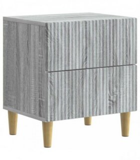 vidaXL Bedside Cabinet Grey Sonoma 43 x 34.5 x 48 cm Engineered Wood