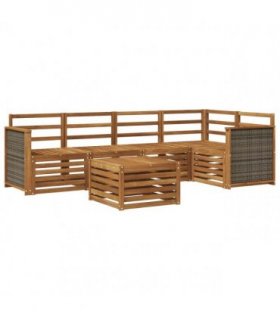 vidaXL Sectional Sofa Set 5 pcs Natural Solid Acacia Wood