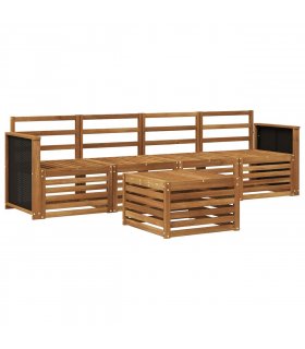 vidaXL Outdoor Sofa Set 5 pcs Natural Solid Acacia Wood