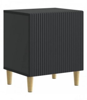 vidaXL Bedside Cabinet Black 43 x 34.5 x 50 cm Engineered Wood