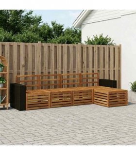 vidaXL Outdoor Sofa Set 5 pcs Natural