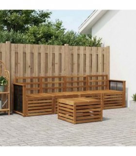 vidaXL Outdoor Sofa Set 5 pcs Natural Solid Acacia Wood