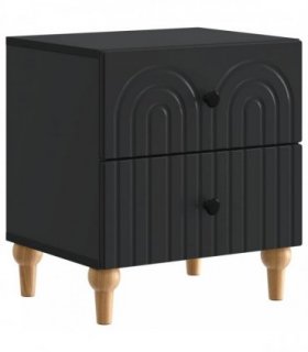 vidaXL Bedside Cabinet Black 43 x 34.5 x 48 cm Engineered Wood