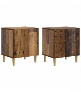 vidaXL Bedside Cabinet 2 pcs Old Wood 43 x 34.5 x 50 cm