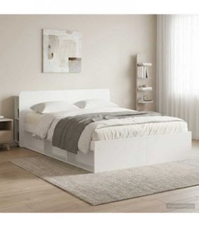 vidaXL Headboard Cabinet with Storage White Engineered Wood