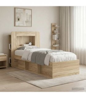 vidaXL Headboard Cabinet with Storage Sonoma Oak Engineered Wood