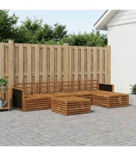 vidaXL Outdoor Sofa Set 6 pcs Natural 79 x 79 x 37 cm