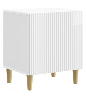 vidaXL Bedside Cabinet High Gloss White 43 x 34.5 x 50 cm