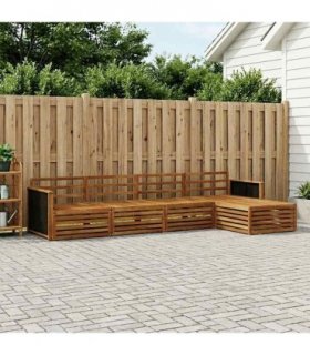 vidaXL Outdoor Sofa Set 5 pcs Natural Solid Acacia Wood
