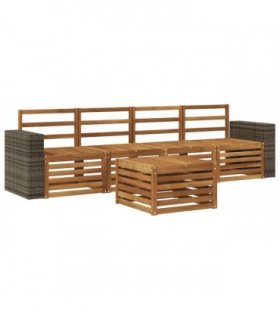vidaXL Outdoor Sofa Set 5 pcs Natural Solid Acacia Wood