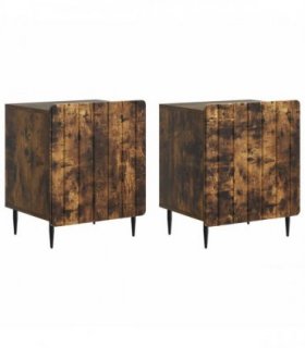 vidaXL Bedside Cabinet 2 pcs Smoked Oak 43 x 34.5 x 52 cm