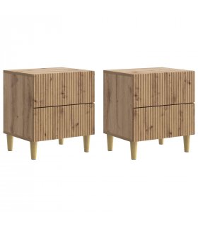 vidaXL Bedside Cabinet with Drawer 2 pcs Artisan Oak 43 x 34.5 x 48 cm