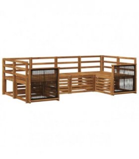 vidaXL Sectional Sofa Set 5 pcs Natural Solid Acacia Wood