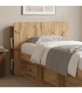 vidaXL Headboard Cabinet with Storage Artisan Oak 119.5 x 18.5 x 80 cm