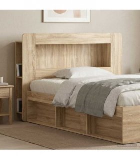 vidaXL Headboard Cabinet with Storage Sonoma Oak Engineered Wood