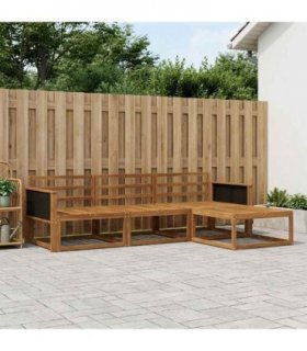 vidaXL Outdoor Sofa Set 4 pcs Natural Solid Acacia Wood