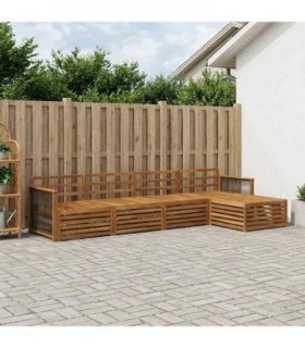 vidaXL Outdoor Sofa Set 5 pcs Natural Solid Acacia Wood