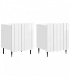vidaXL Bedside Cabinet 2 pcs High Gloss White 43 x 34.5 x 52 cm