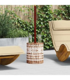 vidaXL Parasol Base White Washed Ø34 x 40 cm Solid Wood