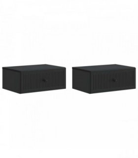 vidaXL Bedside Cabinet 2 pcs Black 49 x 34.5 x 20 cm Engineered Wood