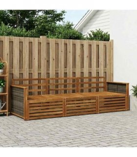 vidaXL Outdoor Sofa Set 3 pcs Natural Solid Acacia Wood