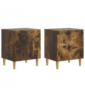 vidaXL Bedside Cabinet 2 pcs Smoked Oak 43 x 34.5 x 50 cm