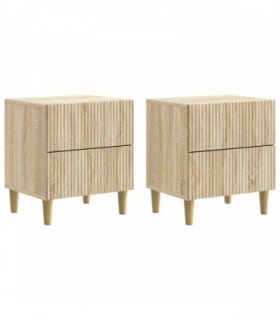 vidaXL Bedside Cabinet with Drawer 2 pcs Sonoma Oak 43 x 34.5 x 48 cm