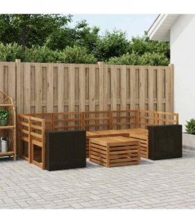 vidaXL Outdoor Sofa Set 7 pcs Natural Solid Acacia Wood