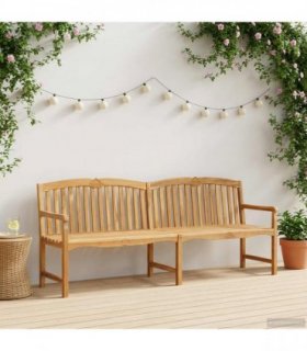 vidaXL Handcarved Rose Bench 228 x 61 x 94.5 cm Solid Teak Wood
