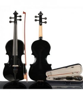 New 3/4 Acoustic Violin Case Bow Rosin Black