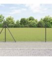vidaXL Outdoor Welded Wire Fence with Concrete Base 10 x 1 m Grey Mesh