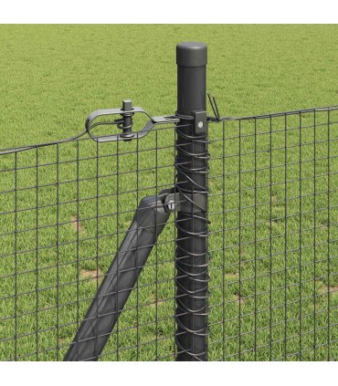 vidaXL Outdoor Welded Wire Fence with Concrete Base 10 x 1 m Grey Mesh