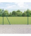 vidaXL Welded Wire Fence with Concrete Base 10 x 1.5 m Green Mesh